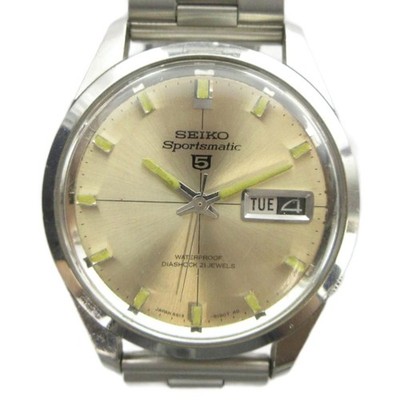 Seiko 5 Sportsmatic 6619-8110 Automatic Vintage 21 Jewels Calendar Silber