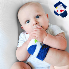 Soothing Teether Sock, Blue Stars, 5"