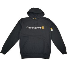 Carhartt Men's Loose Fit Logo Graphic Hoodie Sweatshirt Black Size Small