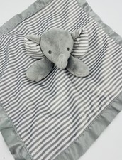 Circo Target Elephant Plush Lovey Gray Stripe Satin Back Security Blanket