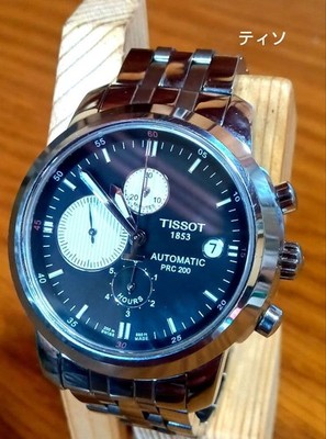 TISSOT PRC200 A014427A CHRONOGRAPH UHR SCHWARZ SILBER ZIFFERBLATT 200M STAHL ...