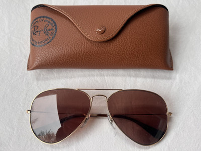 Ray Ban Sonnenbrille RB 3025 Aviator Large Metal 58 14 Gold. Mit Sehstärke!