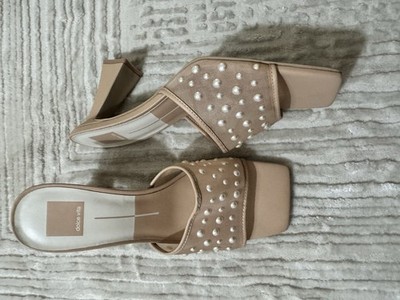 NWOB Dolce Vita Narda Pearl heeled sandal with a square open toe Size 9.5