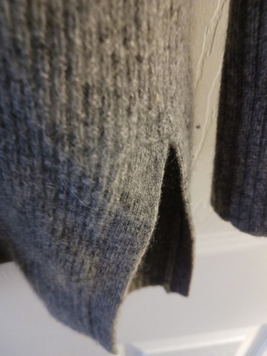Kenar grau 100% 2-fädig Kaschmir Rundhals Tunika Pullover mit Seitenschlitzen Gr. M - Bild 6 von 7
