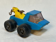 1970's Vintage BUDDY L Blue  Yellow Bulldog Wrecker/Tow Truck Pressed Steel 4"