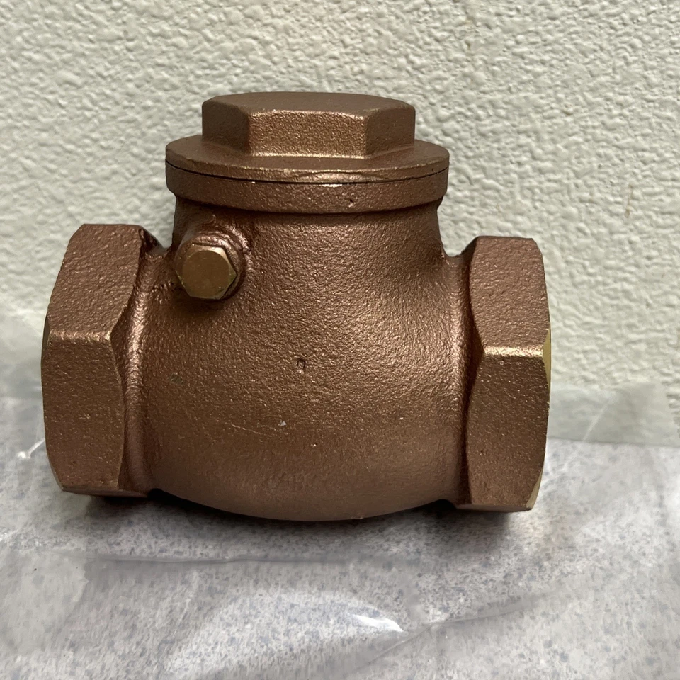 Válvula de retenção 1-1/2" FNPT roscada sem chumbo latão balanço, 200 WOG válvula americana - Imagem 2 de 4