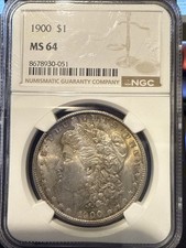 1900 P Morgan Dollar NGC MS64 Nice Toning Toner