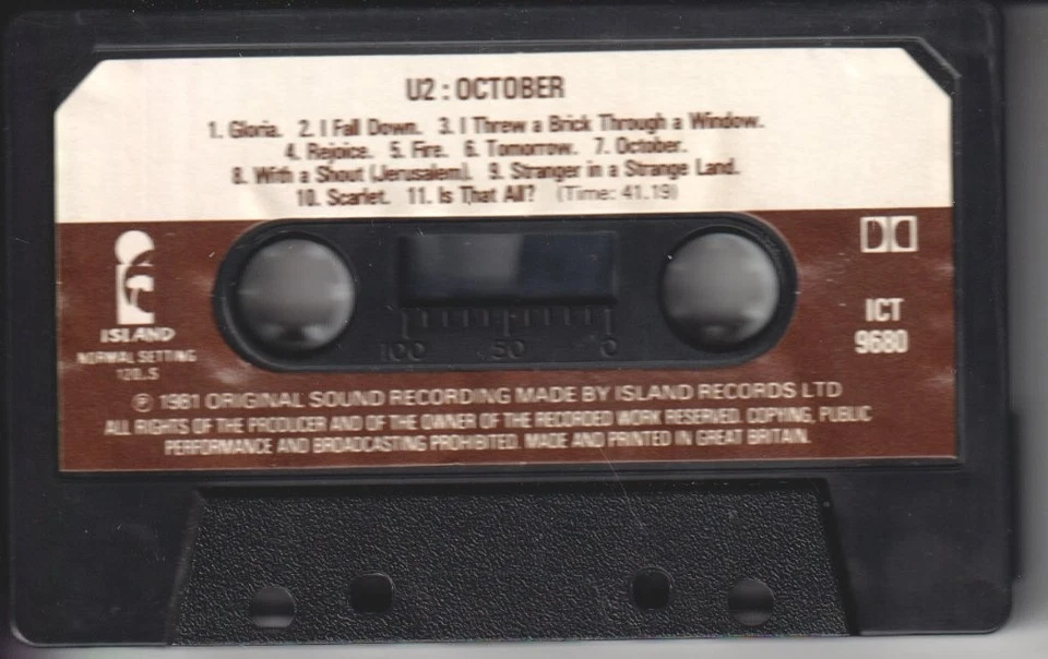 U2 October cassette UK Island cassette in cigarette pack style card sleeve 1+1 - Image 3 of 4