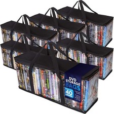 Besti Premium Quality Home DVD Storage Bags 6-Pack Holds 240 Total Clear