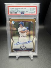 2023 Bowman Chrome Chris Newell Auto Gold Refractor 1st #/50 Dodgers PSA 10