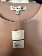 Madden Girl Womens M Pink Solid Mesh Ruffle L...