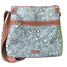 SakRoots Artist Circle CrossBody Handbag "NAVY Spirit" Desert Coated Canvas READ
