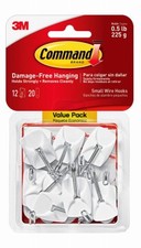 Small Wire Hooks Value Pack, White, 12 Hooks, 20 Strips/Pack - 17067-12ES 0.92 per strip