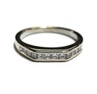 14k white gold .72ct VS H princess diamond channel set wedding band ring 3g 6.25 — photo 2