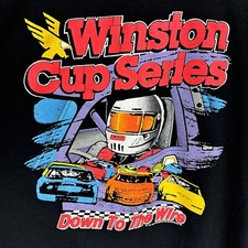Vintage Nascar Winston Cup Series T Shirt Down To The Wire XL Black 1991