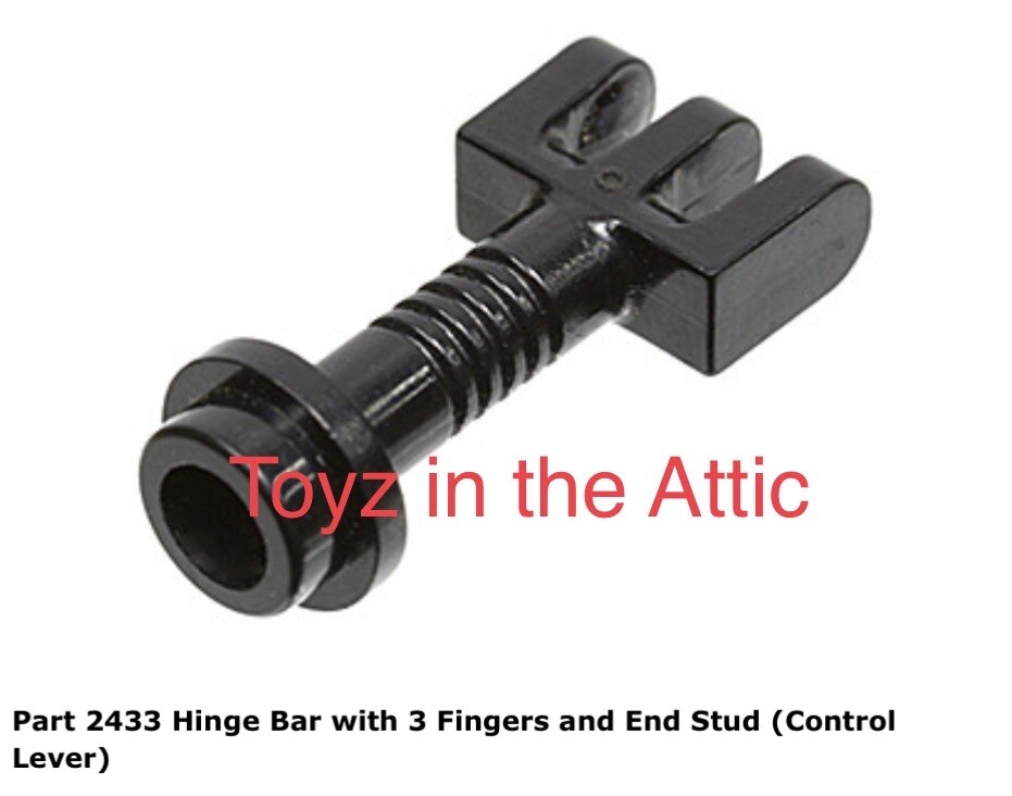 Lego 1x 2433 Black Hinge Bar with 3 Fingers & End Stud Space Station Zenon 1793