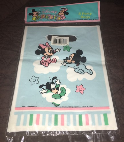 VTG*DISNEY BABIES*8-PARTY BAGS*Mickey*Minnie*Goofy*Baby Shower*Birthday*HTF*NEW* - Picture 3 of 5