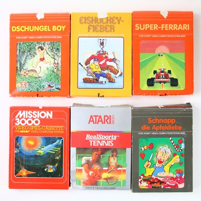 Atari 2600 OVP Sammlung Super Ferrari Tennis Dschungel Boy Mission 3000 Eishocke