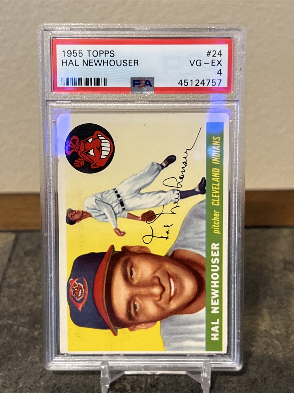 1955 Topps #24 Hal Newhouser Cleveland Indians PSA 4 VG-EX