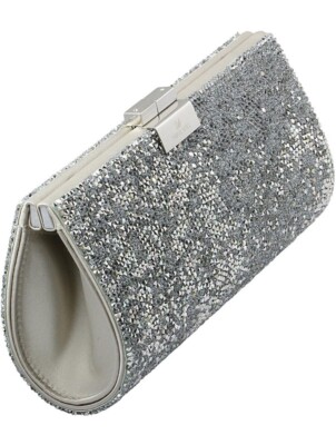 NIB AUTHENTIC SWAROVSKI POWER ROCK SILVER/ GREY BAG CLUTCH 5039247