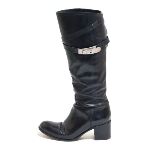 Auth SARTORE - Black Silver Leather Women's Boots - Picture 1 of 9