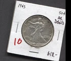 1943-Liberty Walking Half Dollar-AU Details
