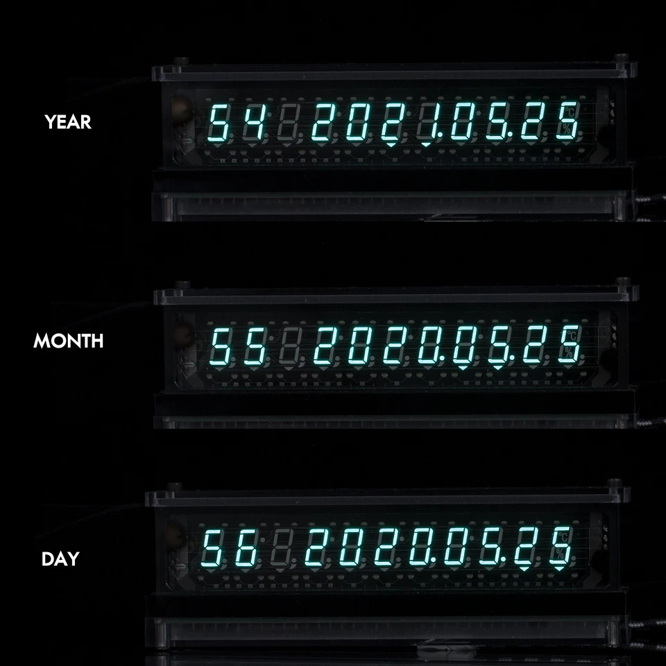 Retro VFD Tube Clock Large Display Home Desktop Decor Clock Ref Nixie Tube Era - Image 4 of 4