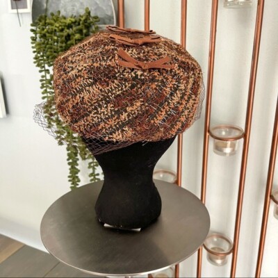 Vintage Valerie Modes Pillbox Hat Union Made Netted Hat  display picture 2