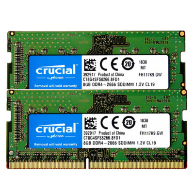 CRUCIAL DDR4 32GB (4X8GB) 2666 PC4-21300 Laptop SODIMM 260-Pin