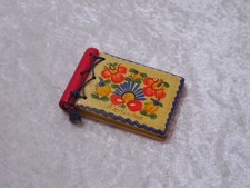 Antiker Mini Notizblock gebunden in Holz - Souvenir Marienbad B&ouml;hmen - Vintage