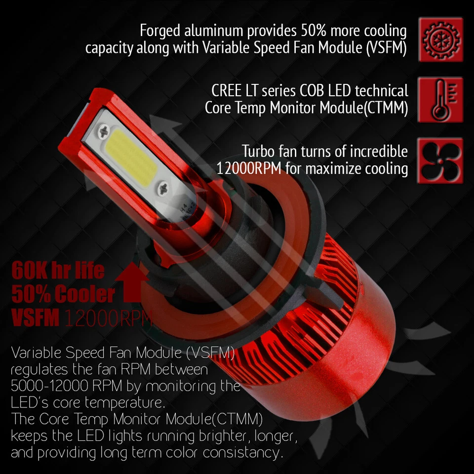 XENTEC LED HID conversión de faros H13 9008 6000K 2006-2008 Lincoln Mark LT Foto 3 de 4