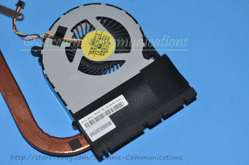 Ventilador de refrigeración CPU para computadora portátil TOSHIBA Satellite L875 L875D + disipador térmico P/N: H000050260 Foto 3 de 4