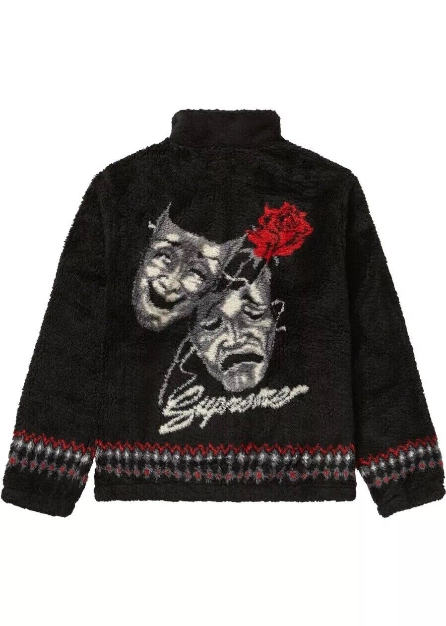 supreme drama mask fleece jacket L