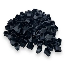 Coffin Shaped Tattoo Ink Cups Caps Medium #13 100pcs Plastic Disposable (BLACK)