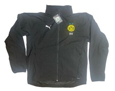 PUMA, Giacca Borussia Dortmund RAIN, UOMO LARGE, NERA, nuova/etichetta.