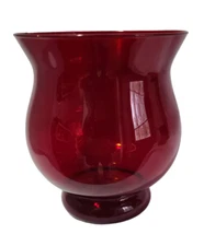 Vintage Royal Ruby Red Vase Candle Holder Vessel 5.5'' High
