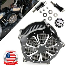 CNC Cut Air Cleaner Intake Filter Kit For Harley Touring Road Glide Softail Dyna