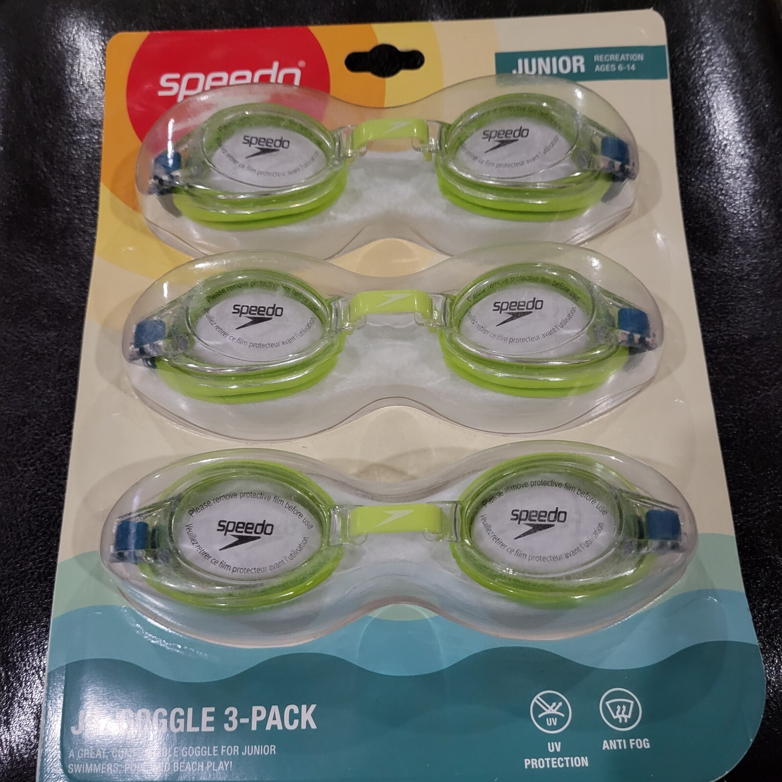Speedo Junior Swim Goggles 3 Pack Ages 614 Lime/Clear New eBay