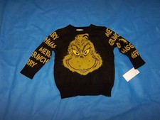 Size 18 M Toddler Boys Holiday Sweater The Grinch Dr. Seuss Merry Grinchmas