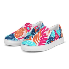Locals Only Florida Men's Slip-on Canvas Shoes Sneakers Floral Fun Bright