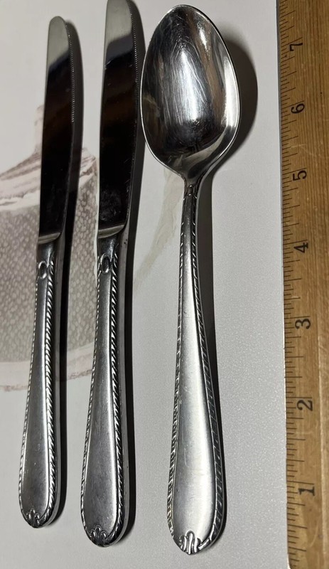 2 Knives 1 Dinner Spoon Hampton Silversmiths 18/10 Stainless RACHELLE FROST