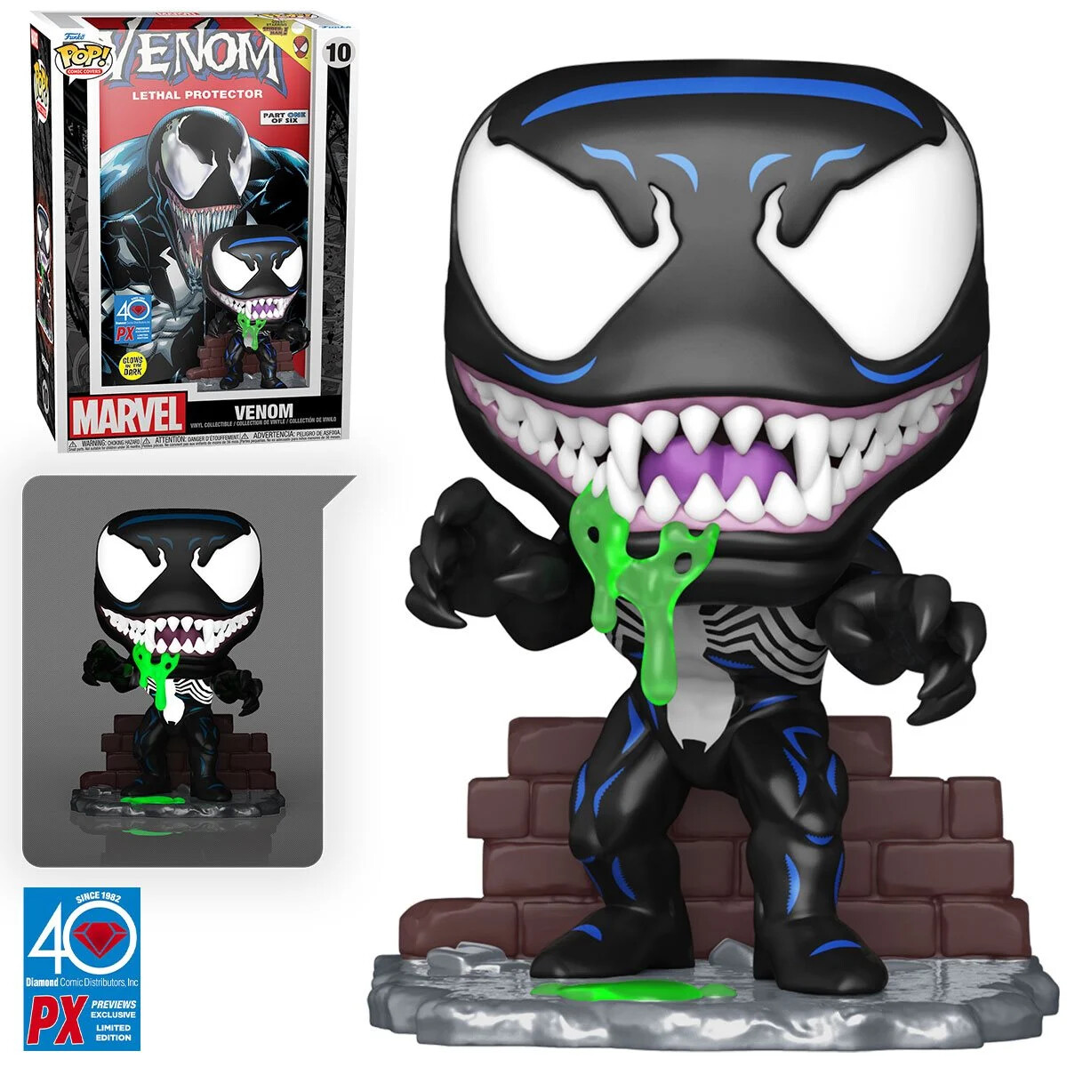 Funko Pop! Figurine En Vinyle Marvel Venom Lethal Protector Glow In The Dark - Édition Exclusive Previews