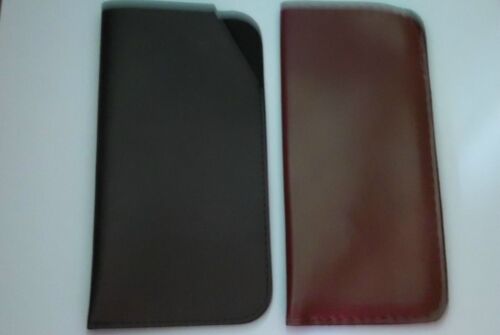 Two Soft Sided Padded Vinyl Eyeglass Sunglass Cases 1 Black 1 Brown - Picture 1 of 2
