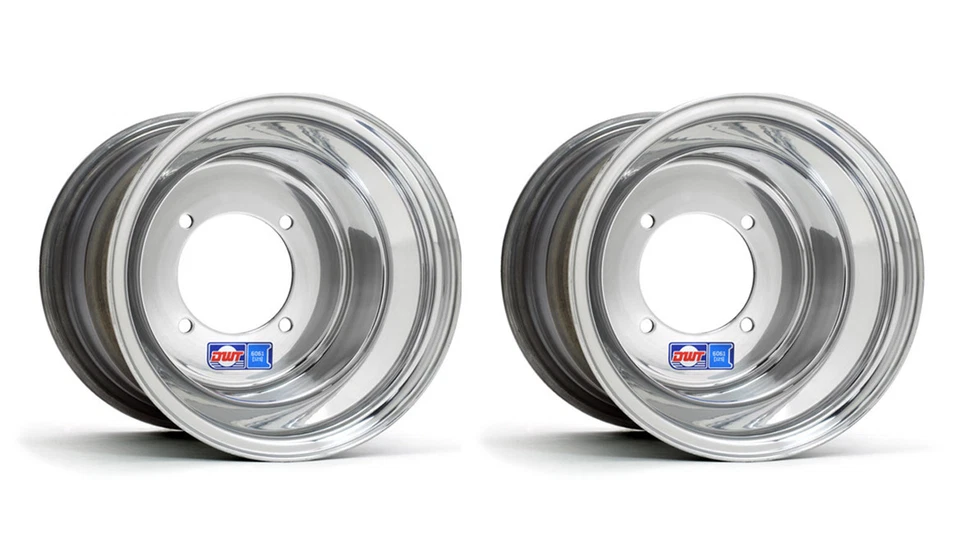 DWT Polished  Rear Wheels Rims PAIR 8" 8x8 3+5 4/110 4/130 Honda ATC 110 - Bild 1 von 1
