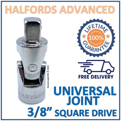Halfords Advanced 3/8'' Square Drive Universal Joint - New - Lifetime Guarantee