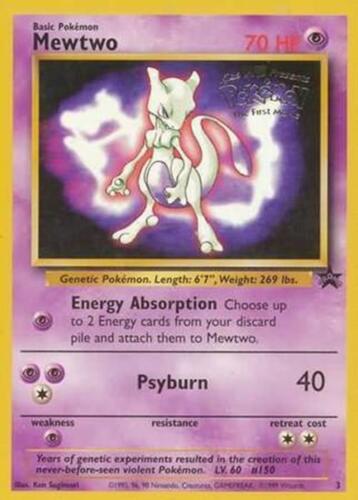 Mewtwo - 3 - Pokemon Promo (WB) Wizards Black Star Card MP - Picture 1 of 1