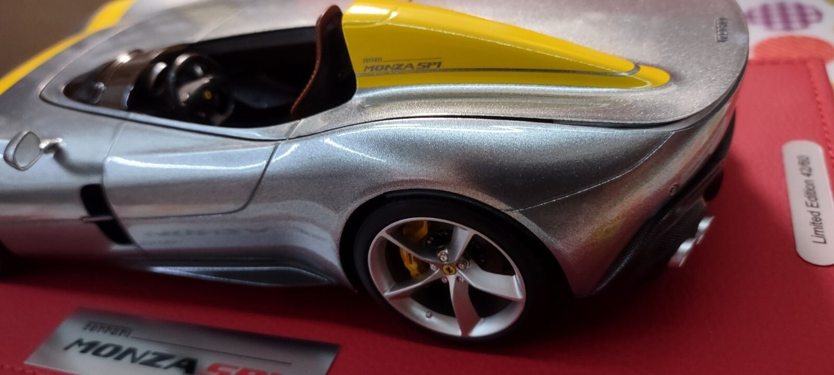 BBR Ferrari Monza SP1 Silver 1/18 Scale. Limited Edition of