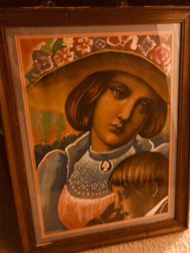 Vintage JOSEF M. KOZAK Original Artwork “MOTHER & SON” Painting Signed Framed - Picture 2 of 10
