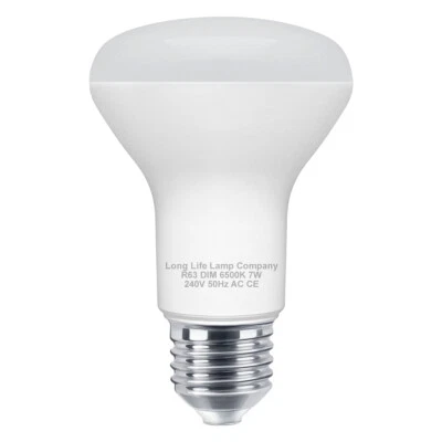 LONG LIFE LAMP COMPANY Dimmable 7W R63 LED Reflector Spotlight Light Bulb 6500K Cool White E27