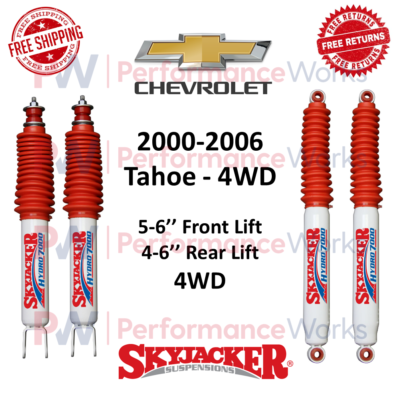 #ad Skyjacker Hydro Shock Set 5 6#x27;#x27; Front amp; 4 6quot; Rear Lift For 00 06 Chevy Tahoe 4WD $204.05